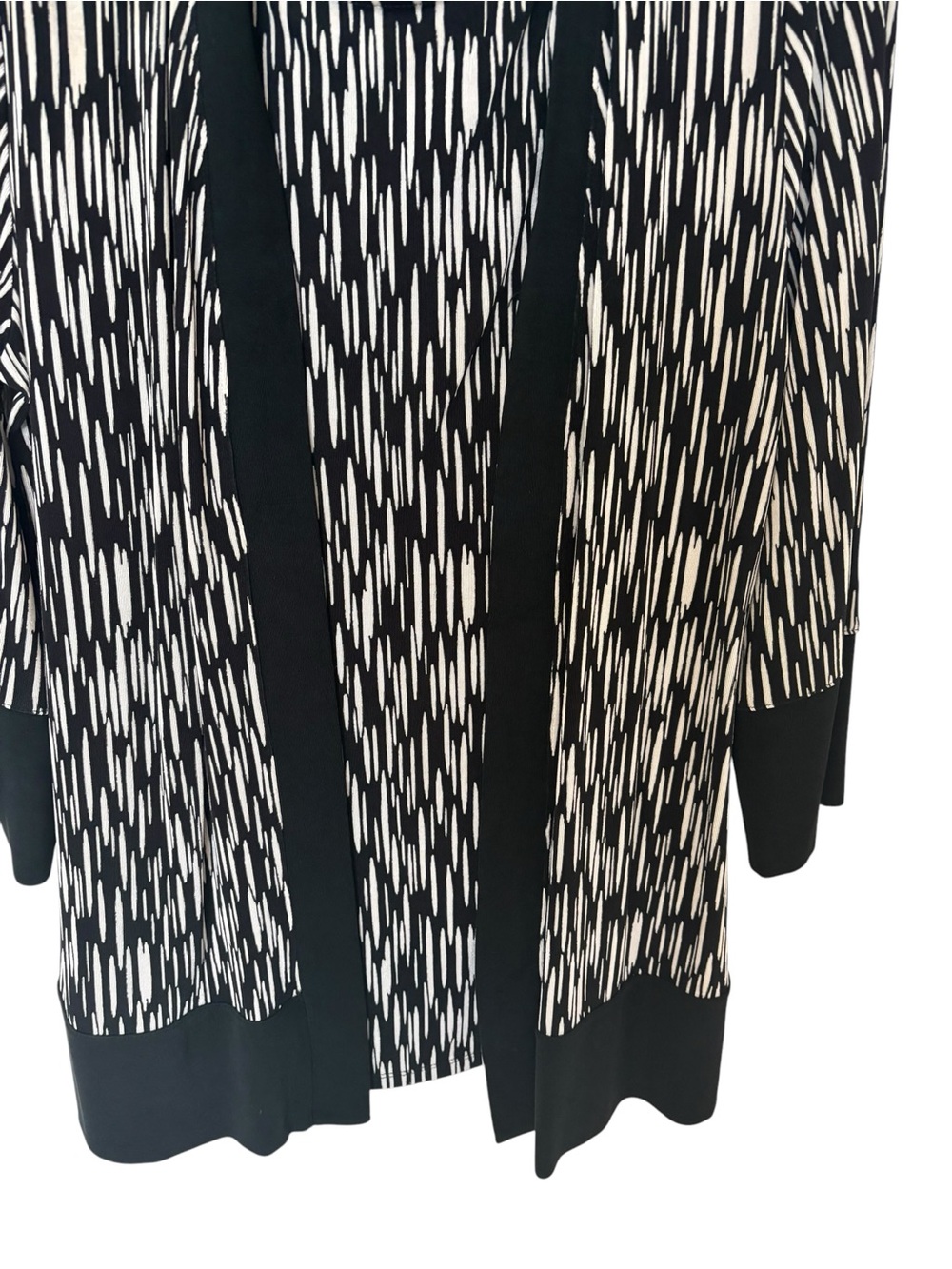Chico's Black & White Open-Front Cardigan Jacket - Picture 3 of 4